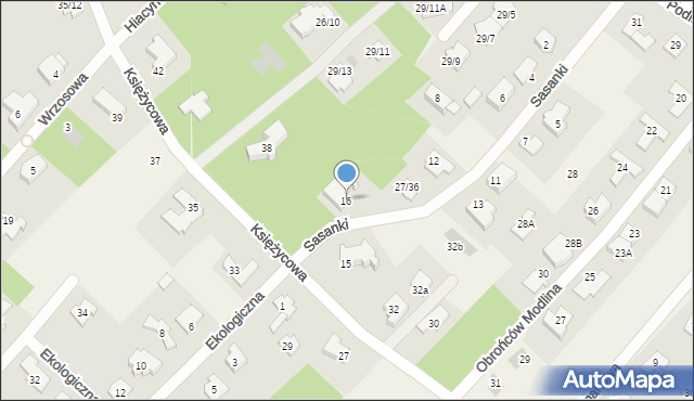 Chotomów, Sasanki, 16, mapa Chotomów