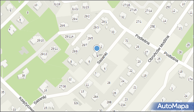 Chotomów, Sasanki, 4, mapa Chotomów