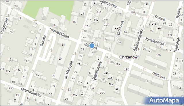 Chrzanów, Sądowa, 7, mapa Chrzanów