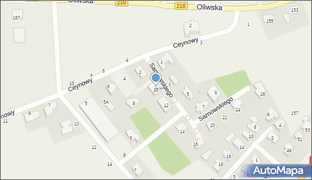 Chwaszczyno, Sarnowskiego, ks., 10, mapa Chwaszczyno
