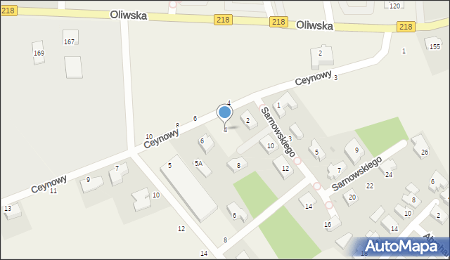 Chwaszczyno, Sarnowskiego, ks., 4, mapa Chwaszczyno