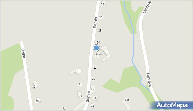 Cieszyn, Sarnia, 24, mapa Cieszyna