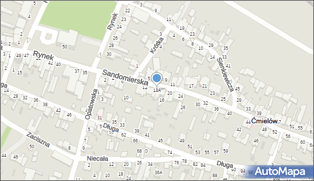 Ćmielów, Sandomierska, 14A, mapa Ćmielów
