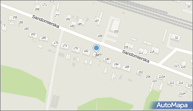 Ćmielów, Sandomierska, 186, mapa Ćmielów