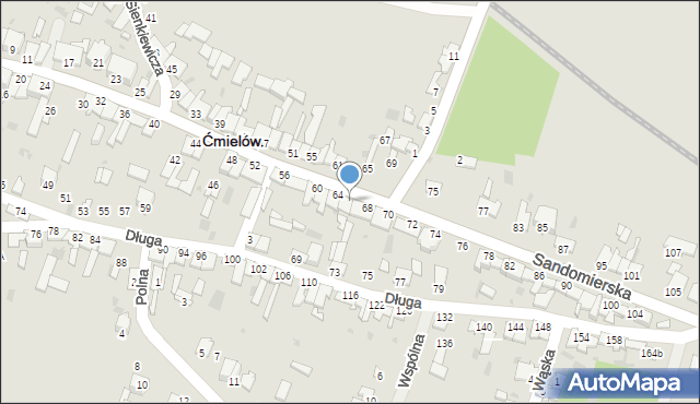 Ćmielów, Sandomierska, 66, mapa Ćmielów