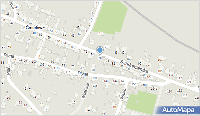 Ćmielów, Sandomierska, 76, mapa Ćmielów