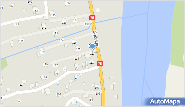 Czchów, Sądecka, 113, mapa Czchów