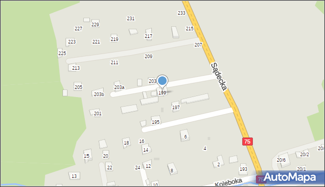 Czchów, Sądecka, 199, mapa Czchów