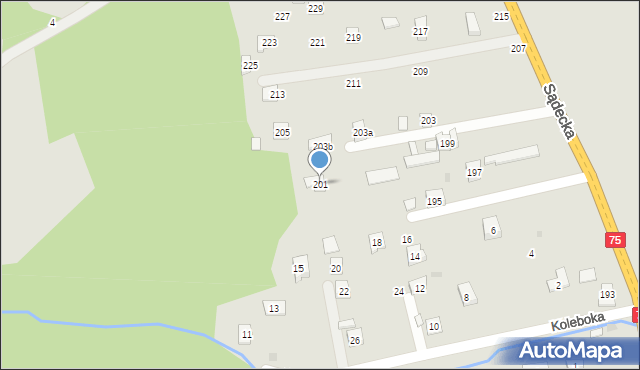 Czchów, Sądecka, 201, mapa Czchów