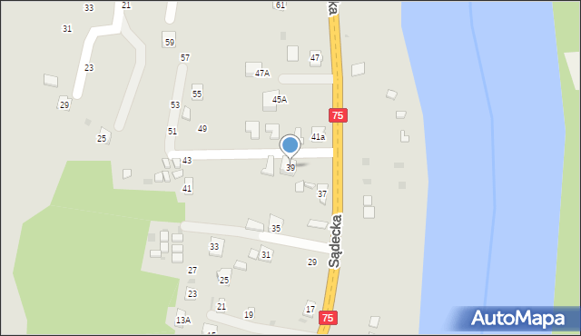 Czchów, Sądecka, 39, mapa Czchów