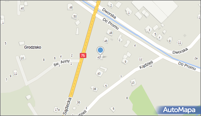 Czchów, Sądecka, 44, mapa Czchów