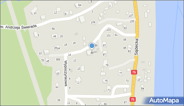 Czchów, Sądecka, 89, mapa Czchów