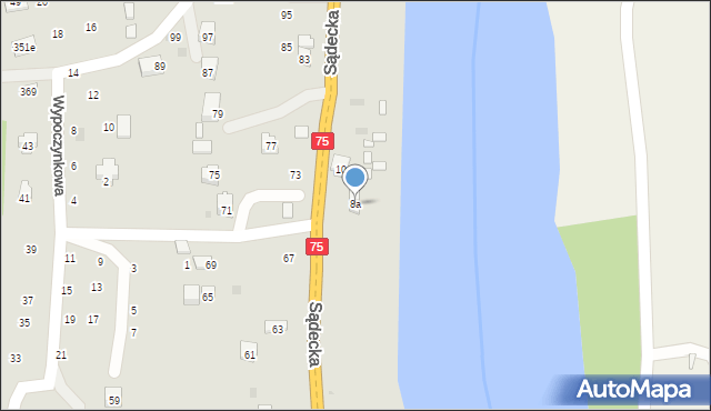 Czchów, Sądecka, 8a, mapa Czchów