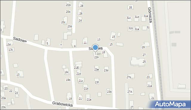 Czechowice-Dziedzice, Sadowa, 23h, mapa Czechowic-Dziedzic