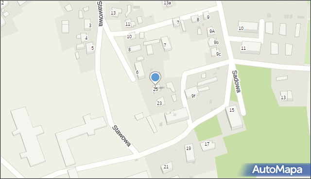 Czekanów, Sadowa, 25, mapa Czekanów