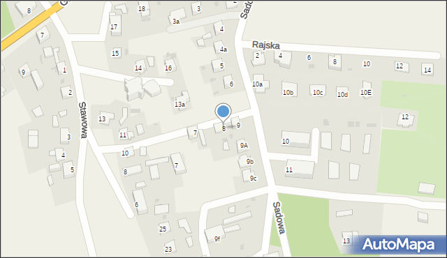 Czekanów, Sadowa, 8, mapa Czekanów