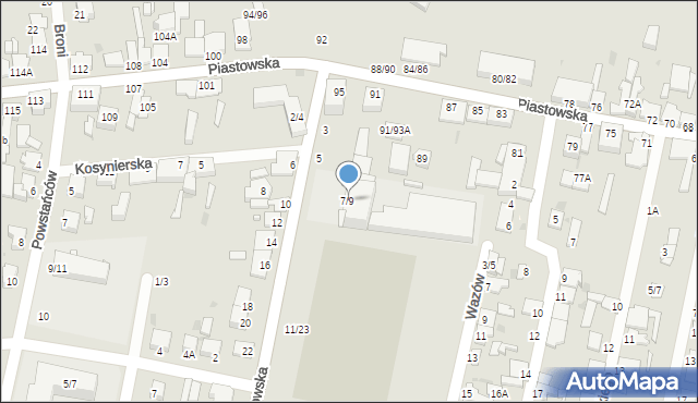 Częstochowa, Sabinowska, 7/9, mapa Częstochowy