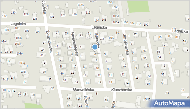 Częstochowa, Sanocka, 6, mapa Częstochowy