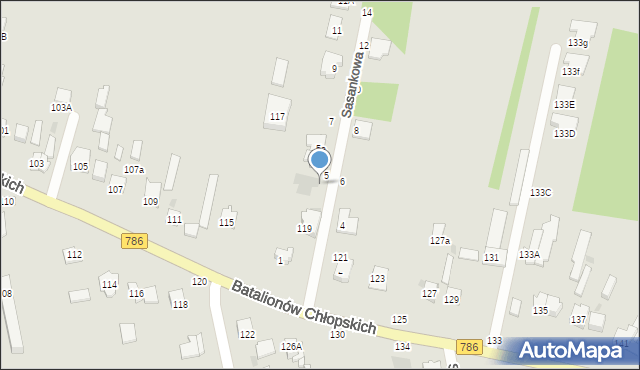 Częstochowa, Sasankowa, 3a, mapa Częstochowy