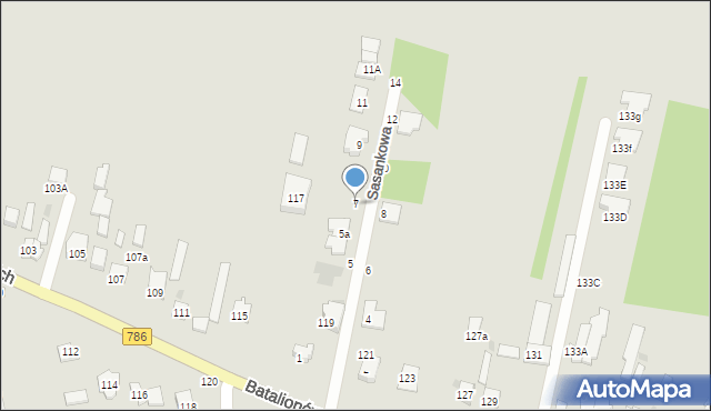 Częstochowa, Sasankowa, 7, mapa Częstochowy