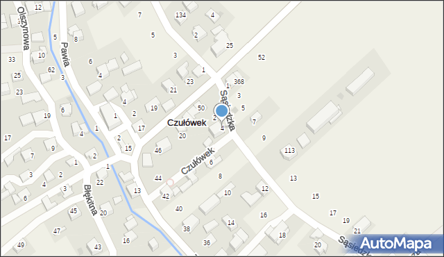 Czułówek, Sąsiedzka, 4, mapa Czułówek
