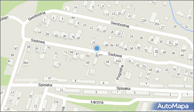 Dąbrowa Górnicza, Sadowa, 61, mapa Dąbrowa Górnicza