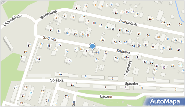 Dąbrowa Górnicza, Sadowa, 65a, mapa Dąbrowa Górnicza