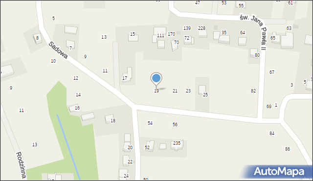 Dąbrowa Szlachecka, Sadowa, 19, mapa Dąbrowa Szlachecka