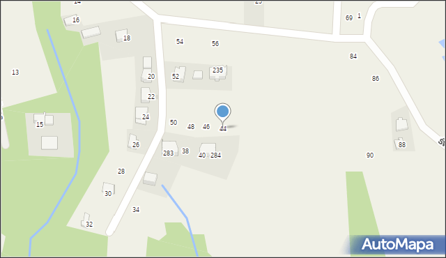 Dąbrowa Szlachecka, Sadowa, 44, mapa Dąbrowa Szlachecka