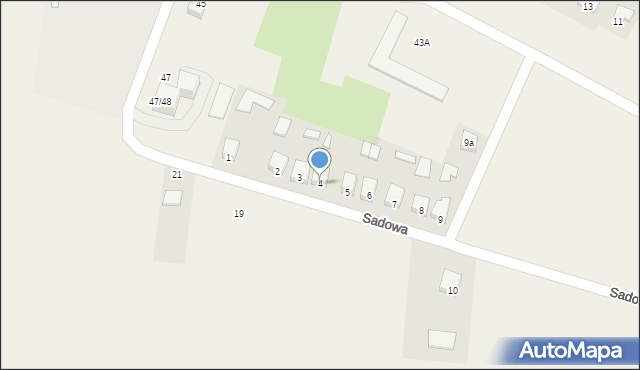 Dąbrowa Zielona, Sadowa, 4, mapa Dąbrowa Zielona