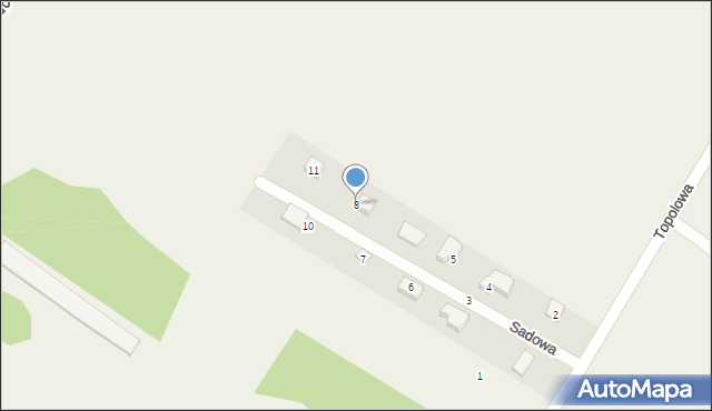 Deszczno, Sadowa, 8, mapa Deszczno