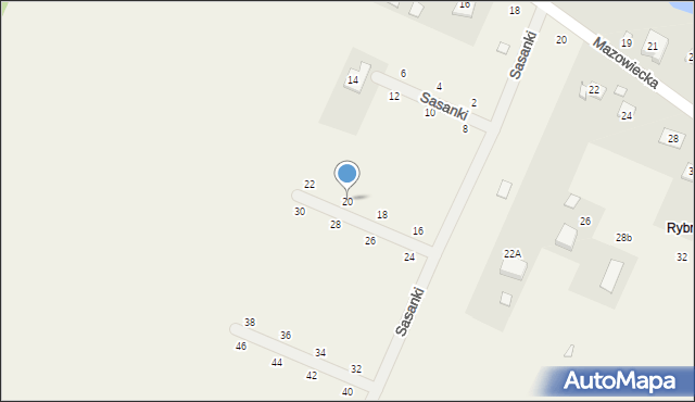 Dobrzenica, Sasanki, 20, mapa Dobrzenica