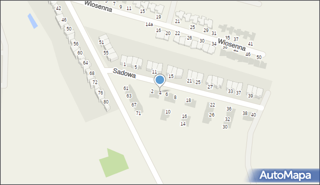 Dobrzykowice, Sadowa, 4, mapa Dobrzykowice