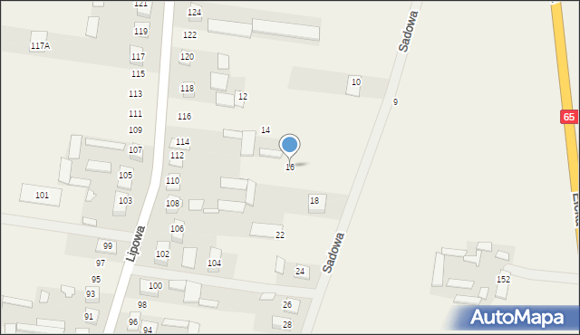 Dobrzyniewo Duże, Sadowa, 16, mapa Dobrzyniewo Duże