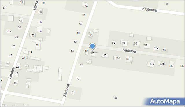 Dobrzyniewo Duże, Sadowa, 67, mapa Dobrzyniewo Duże