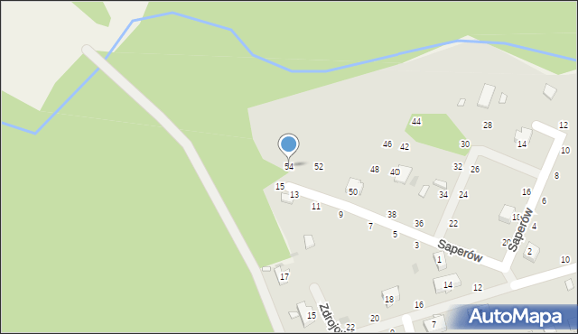 Drawno, Saperów, 54, mapa Drawno