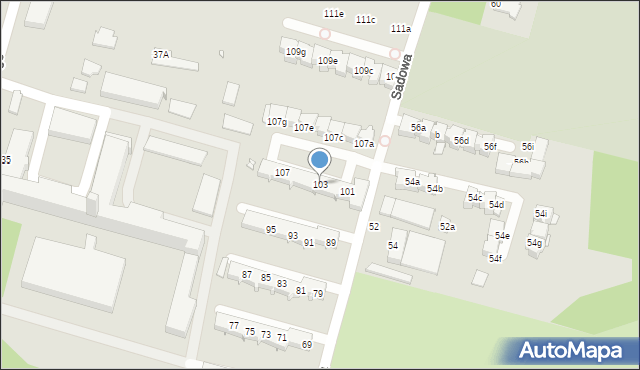 Elbląg, Sadowa, 103, mapa Elbląga