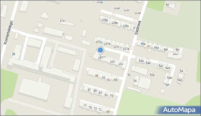 Elbląg, Sadowa, 107, mapa Elbląga