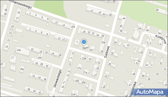Elbląg, Sadowa, 33b, mapa Elbląga