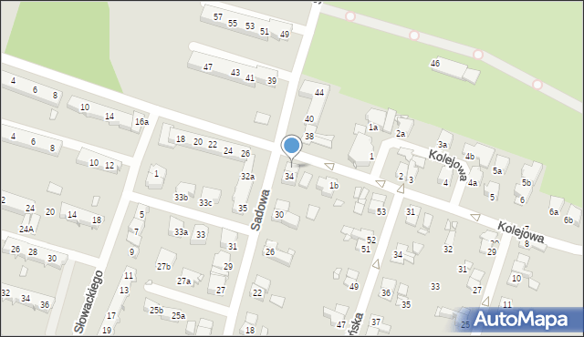 Elbląg, Sadowa, 36, mapa Elbląga