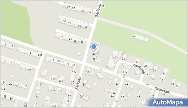 Elbląg, Sadowa, 40, mapa Elbląga
