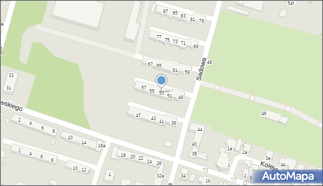 Elbląg, Sadowa, 53, mapa Elbląga