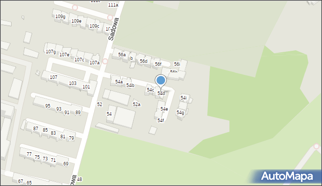 Elbląg, Sadowa, 54d, mapa Elbląga