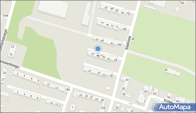 Elbląg, Sadowa, 55, mapa Elbląga