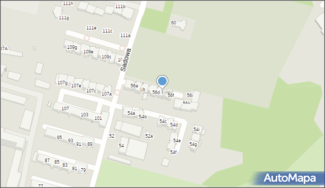 Elbląg, Sadowa, 56e, mapa Elbląga