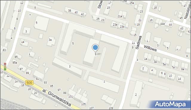 Elbląg, Sadowa, 7, mapa Elbląga