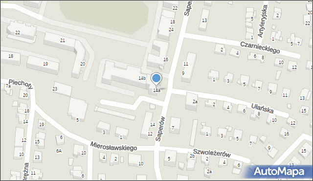 Elbląg, Saperów, 14a, mapa Elbląga