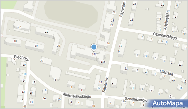 Elbląg, Saperów, 14b, mapa Elbląga