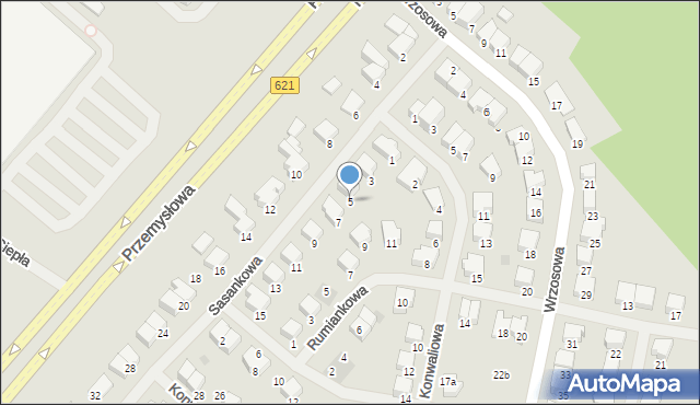 Ełk, Sasankowa, 5, mapa Ełku