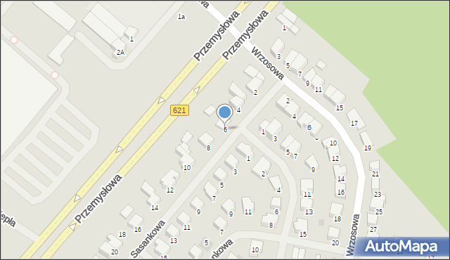 Ełk, Sasankowa, 6, mapa Ełku